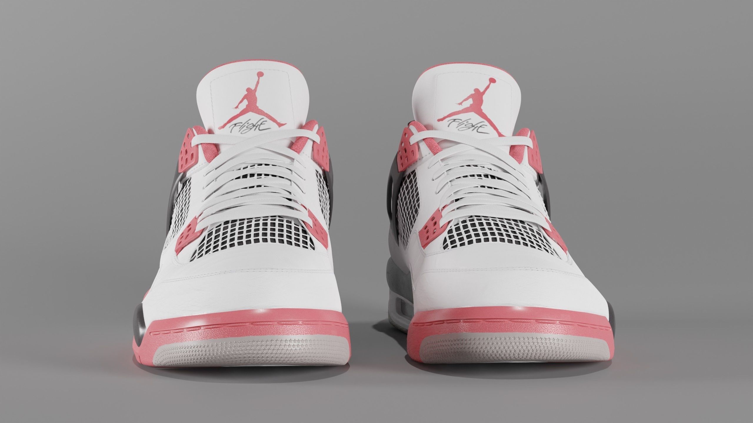 Nike Air Jordan 4 Retro Fire Red Shoe Low-poly 3D model_10
