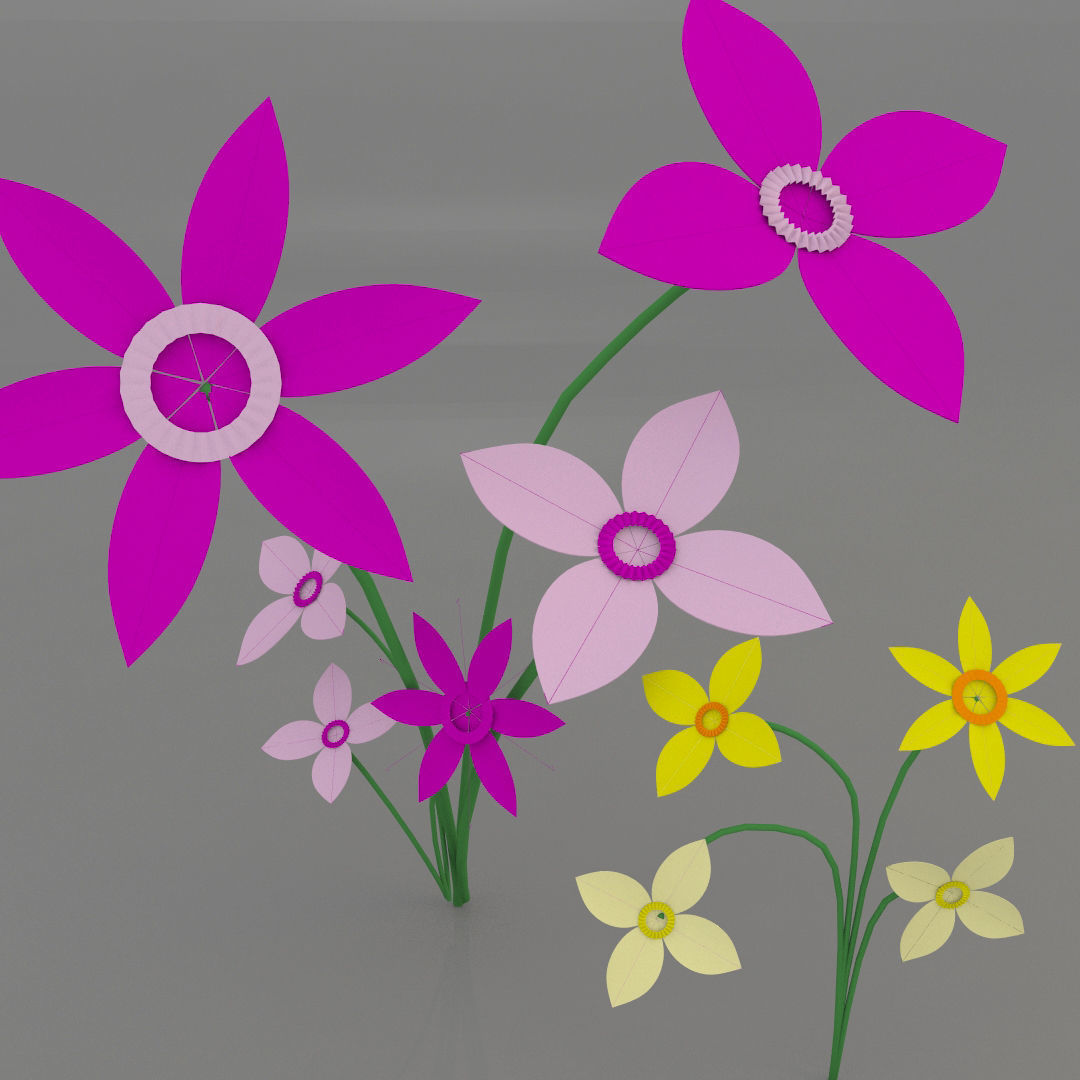  Origami Flower 3D model_3