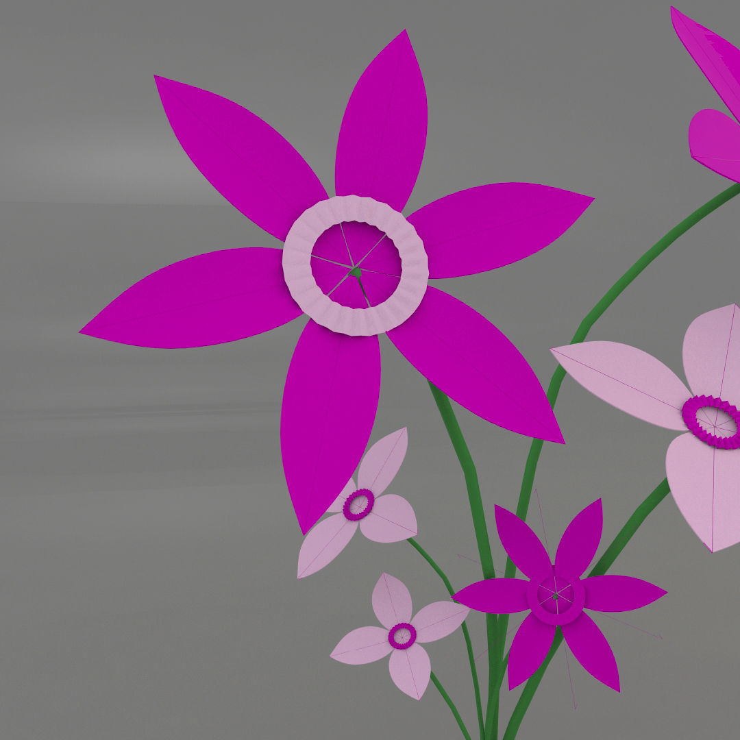  Origami Flower 3D model_2