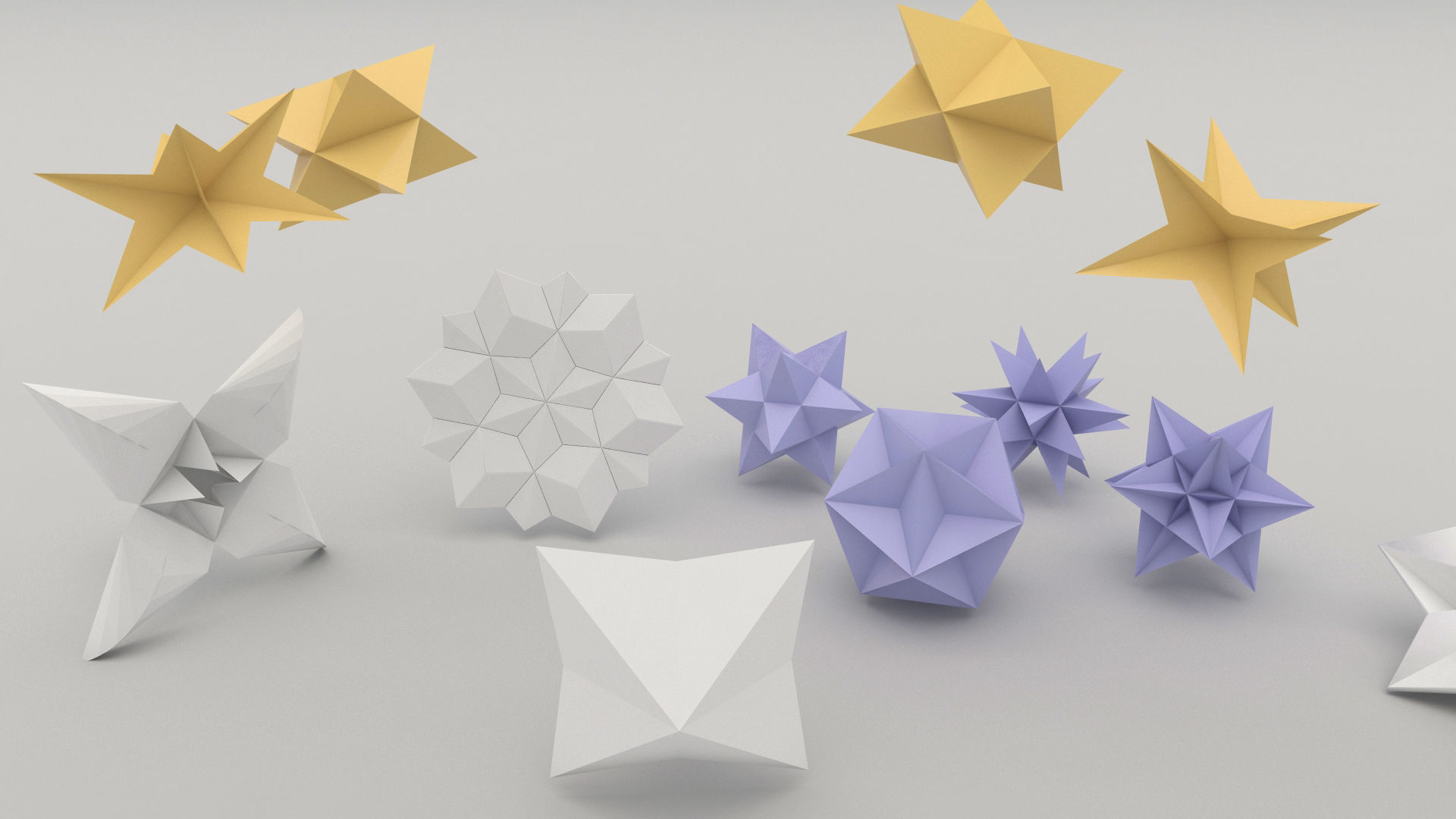  Origami Flower shape 3D model_3