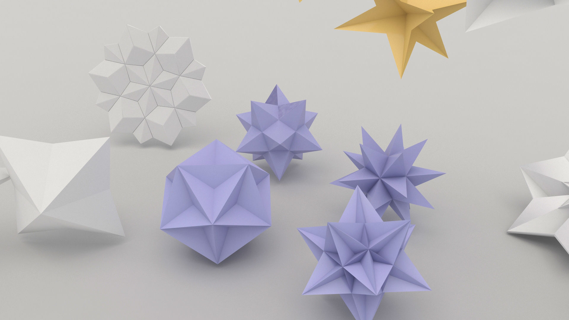  Origami Flower shape 3D model_1