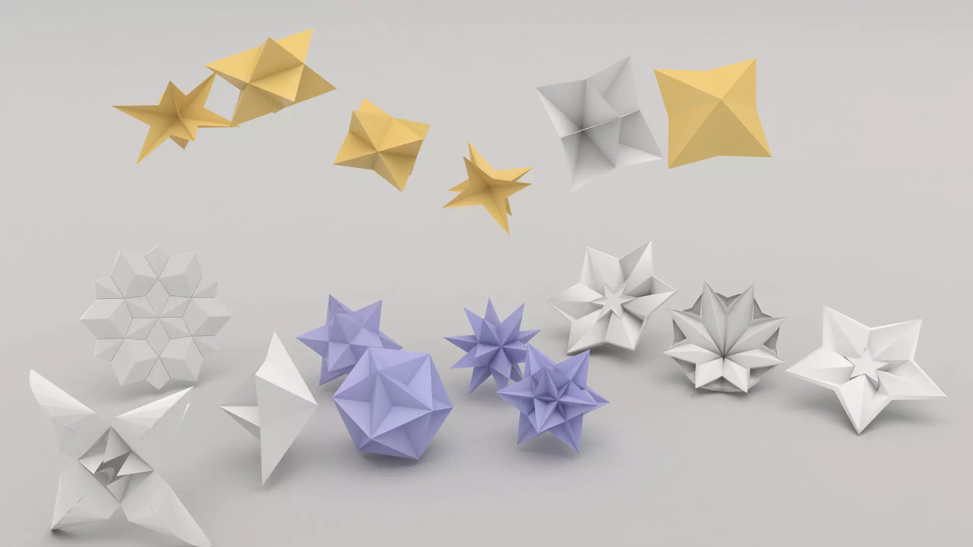  Origami Flower shape 3D model_0