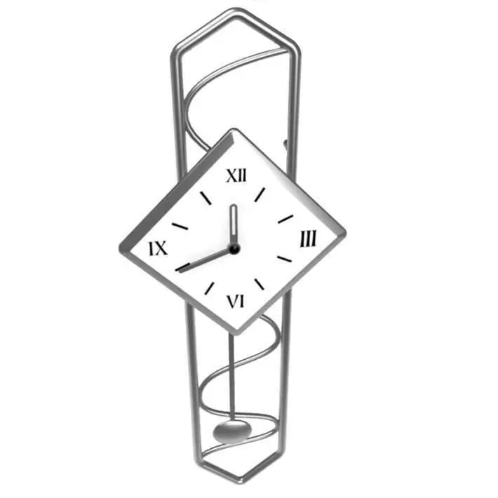 Steel Accent Clock 3D model_0