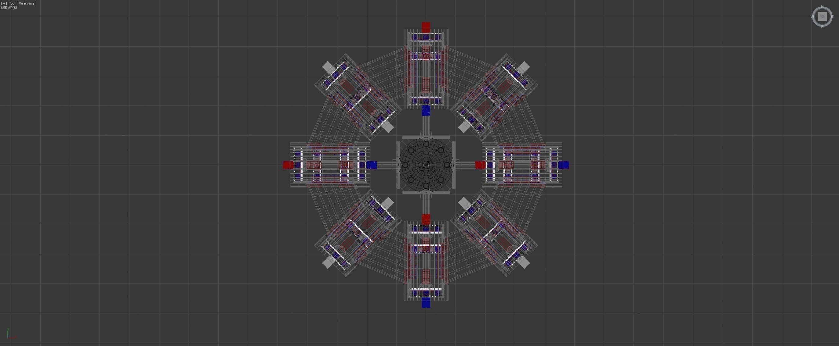 Inverted 16 Cylindrical Radial 3 Phase Motor - Concept 3D model_14