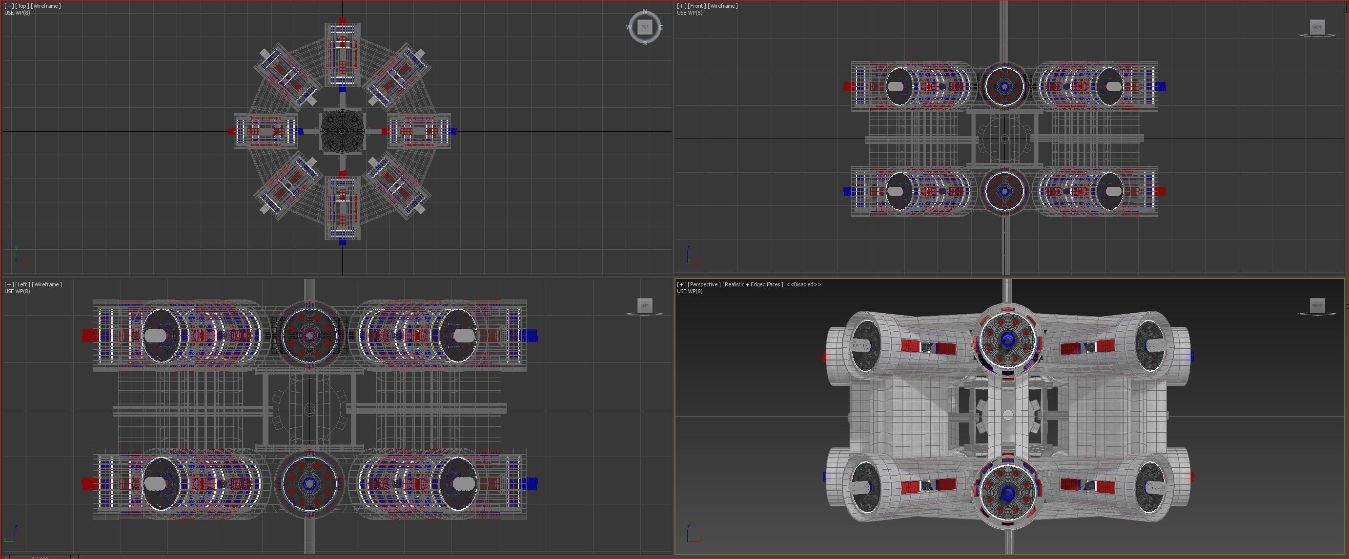 Inverted 16 Cylindrical Radial 3 Phase Motor - Concept 3D model_16