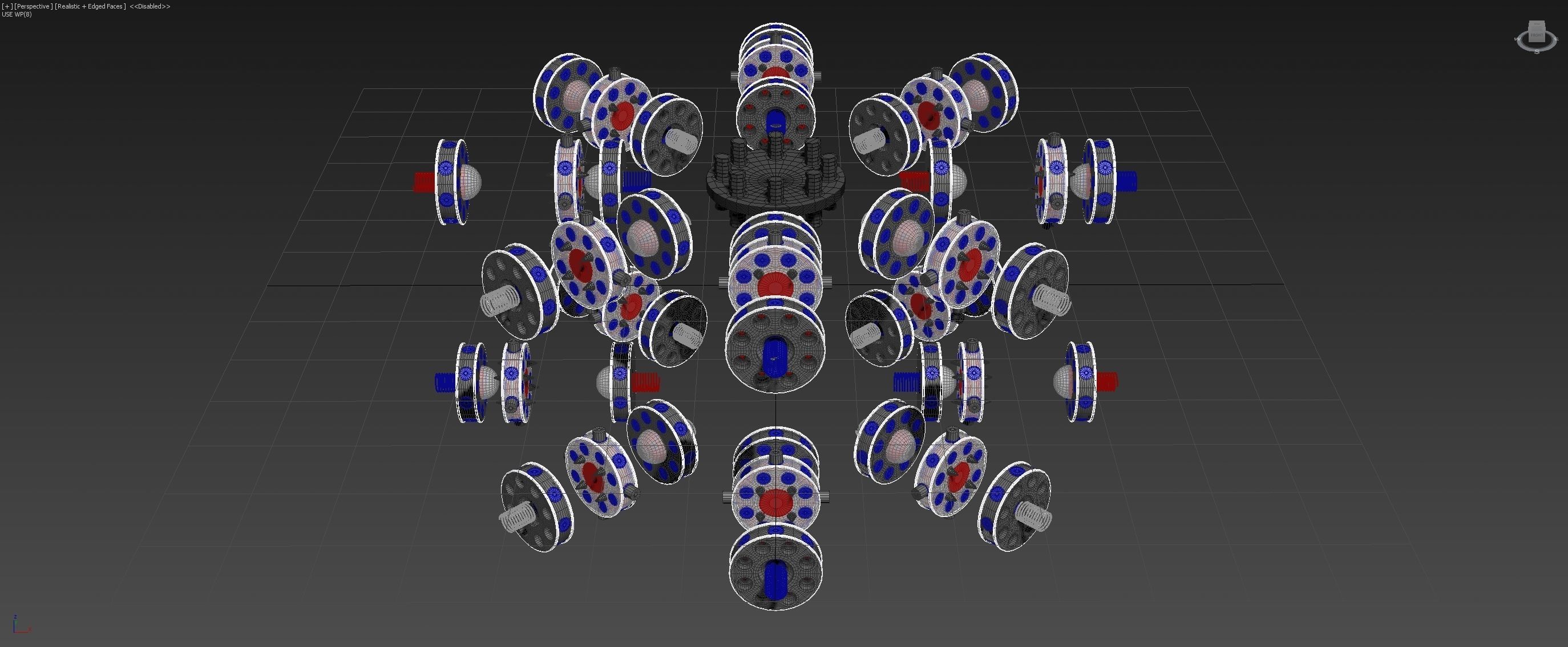 Inverted 16 Cylindrical Radial 3 Phase Motor - Concept 3D model_10