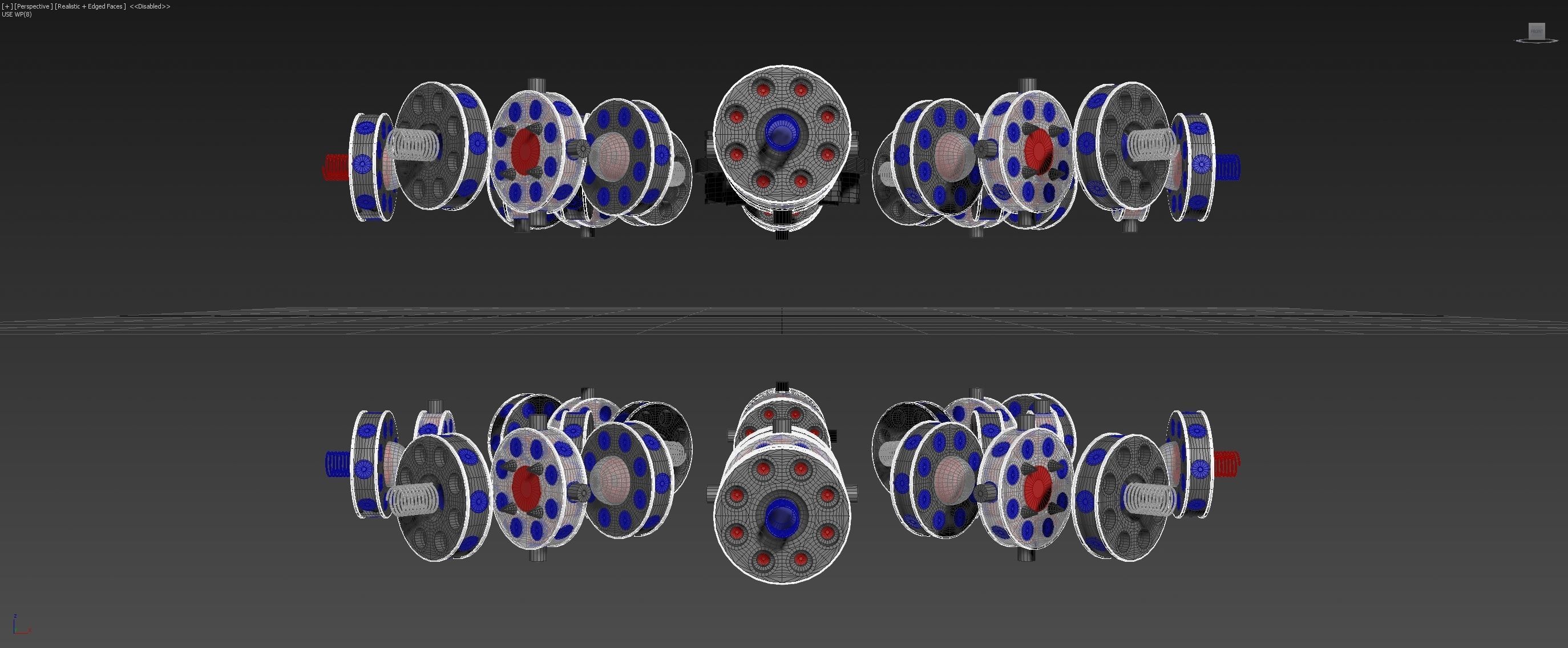 Inverted 16 Cylindrical Radial 3 Phase Motor - Concept 3D model_9