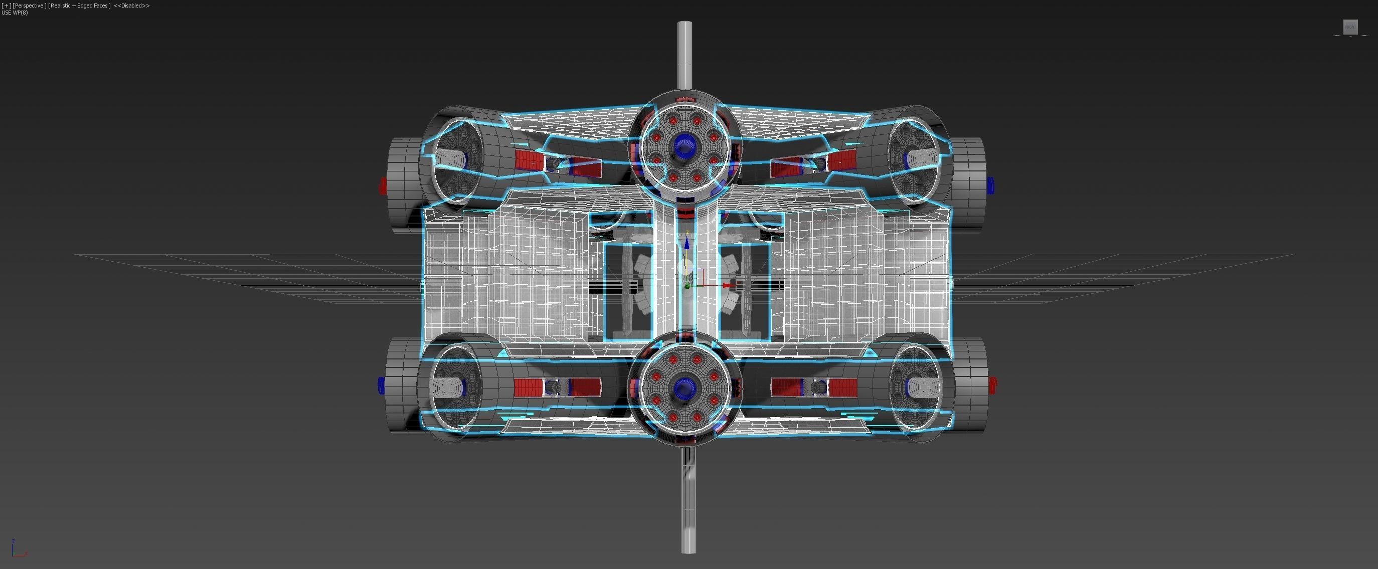 Inverted 16 Cylindrical Radial 3 Phase Motor - Concept 3D model_2