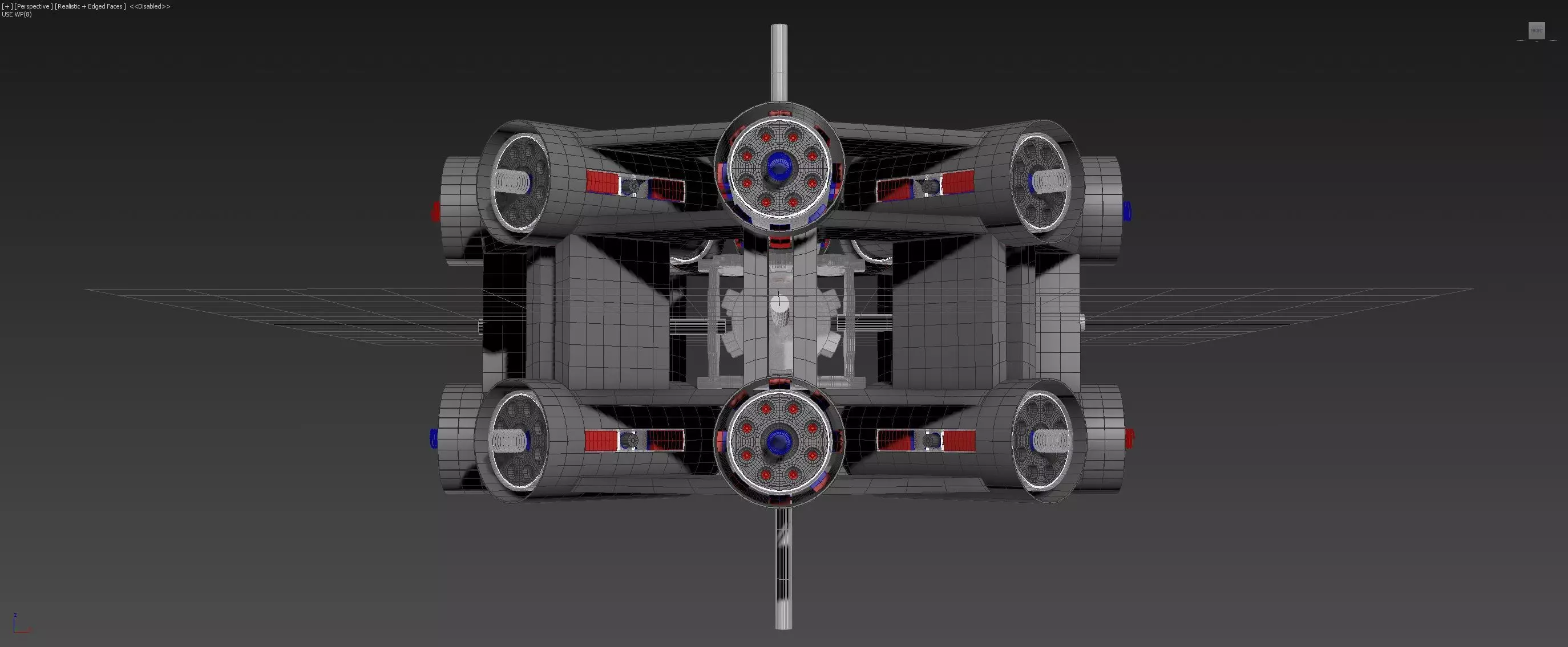 Inverted 16 Cylindrical Radial 3 Phase Motor - Concept 3D model_0