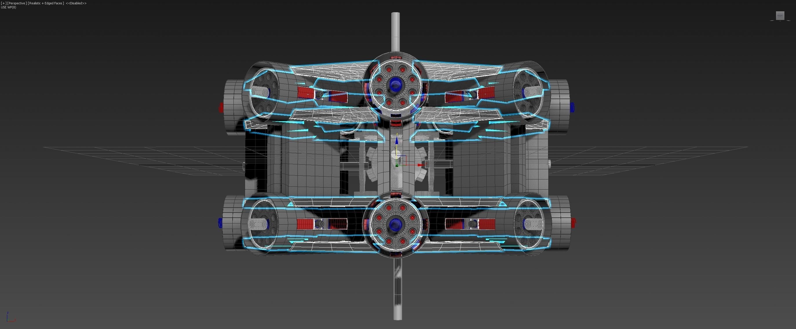Inverted 16 Cylindrical Radial 3 Phase Motor - Concept 3D model_1