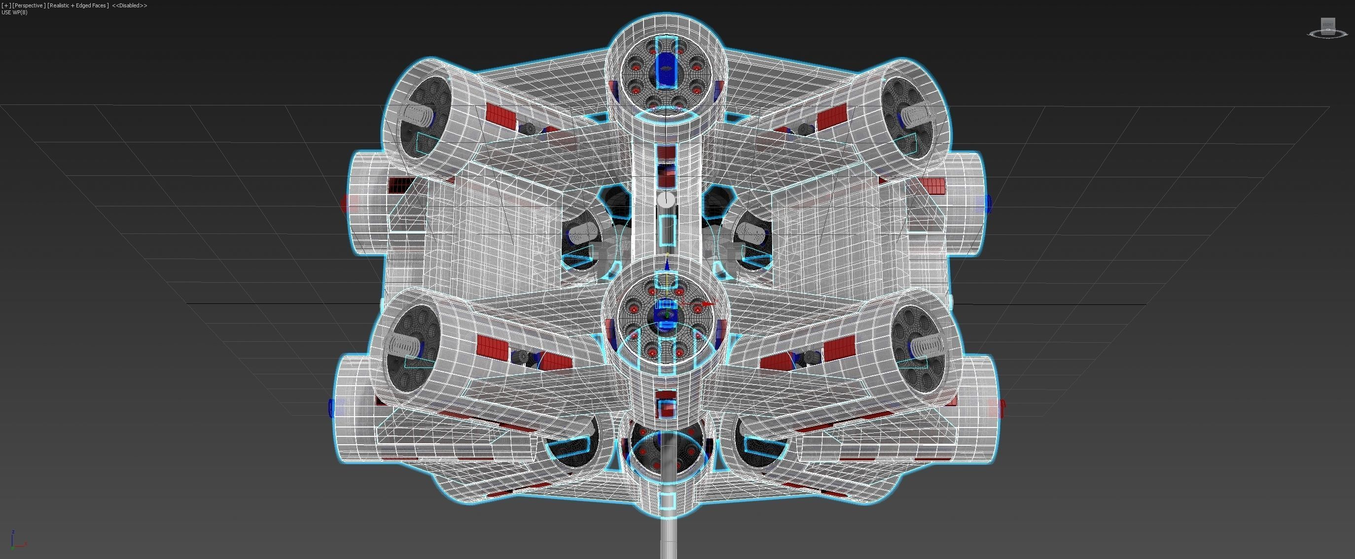 Inverted 16 Cylindrical Radial 3 Phase Motor - Concept 3D model_5