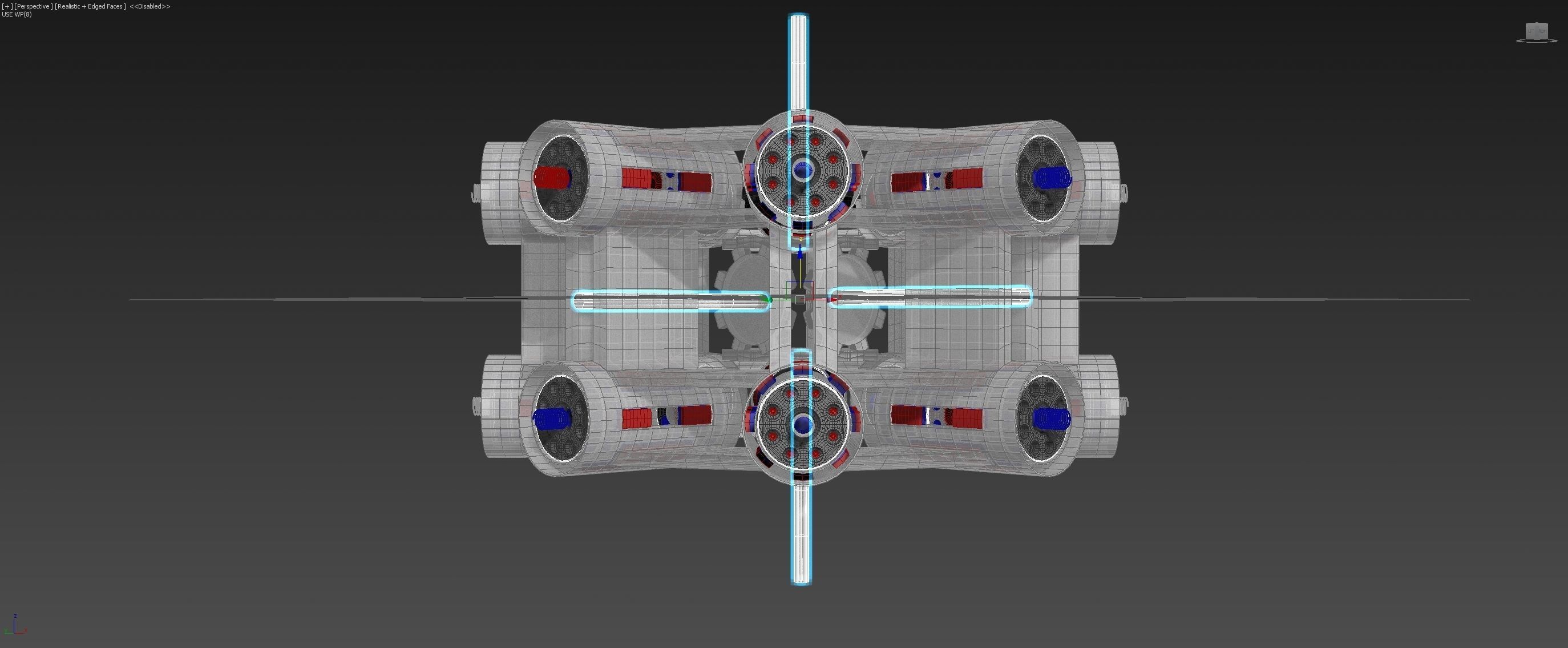 Inverted 16 Cylindrical Radial 3 Phase Motor - Concept 3D model_12