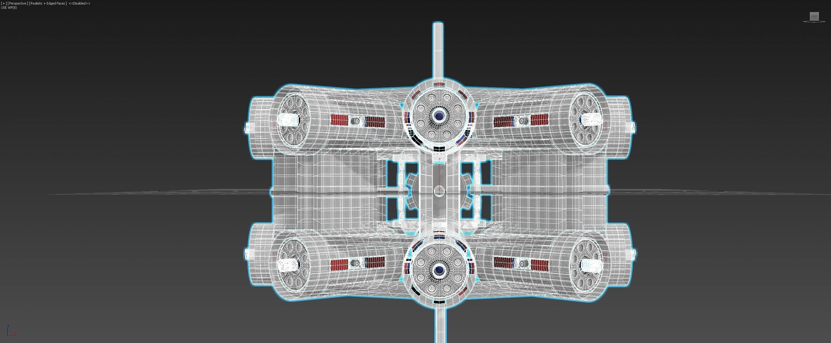 Inverted 16 Cylindrical Radial 3 Phase Motor - Concept 3D model_17