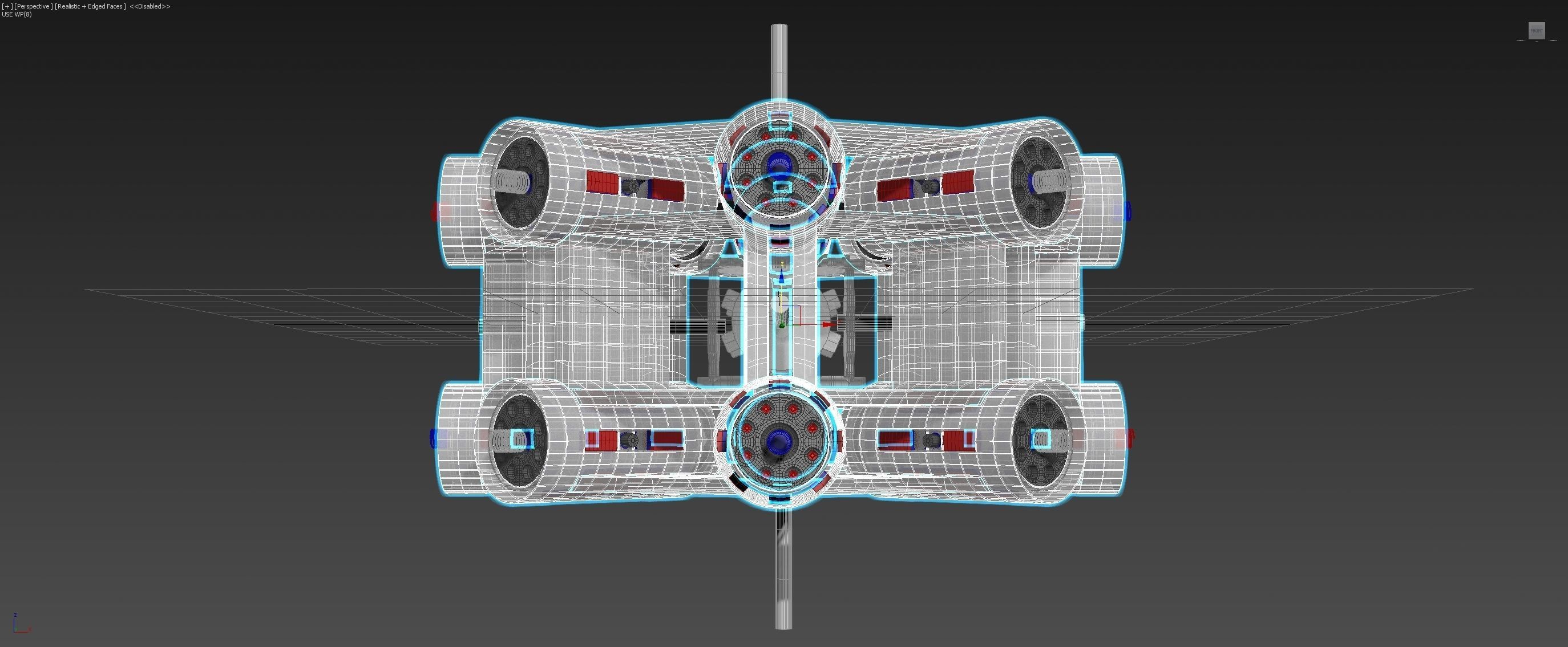 Inverted 16 Cylindrical Radial 3 Phase Motor - Concept 3D model_3