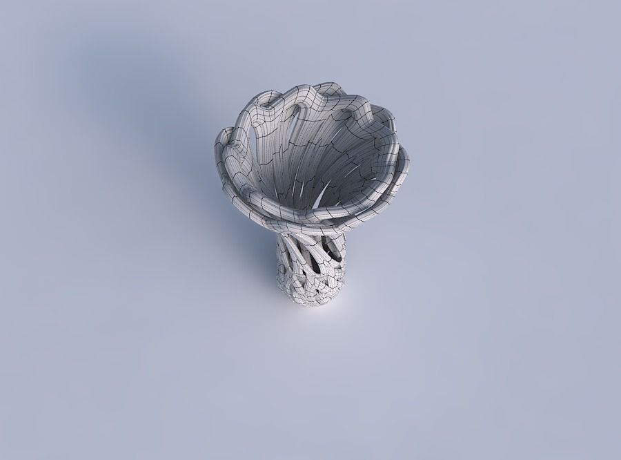 Vase flower funnel with beveled intertwining lines twisted 3D print model_6