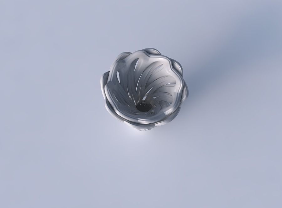 Vase flower funnel with beveled intertwining lines twisted 3D print model_2