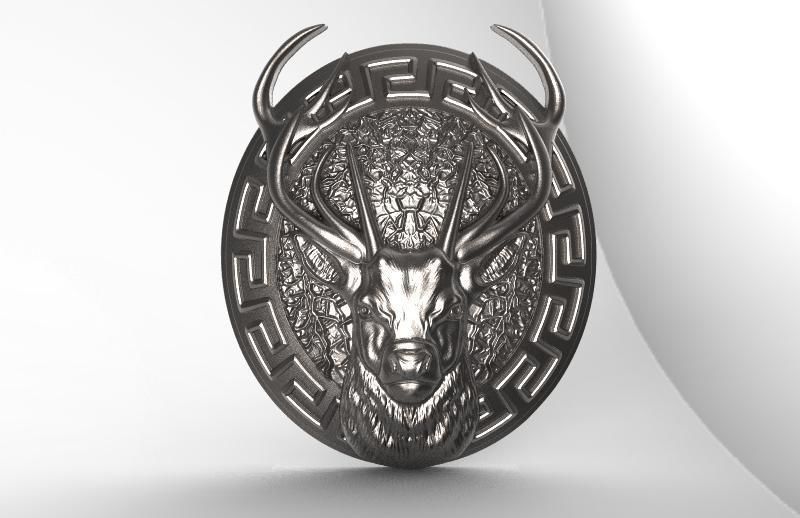 deer pendant  3D print model_7