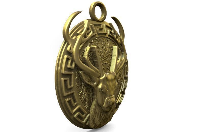deer pendant  3D print model_1
