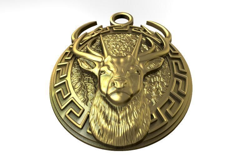 deer pendant  3D print model_3