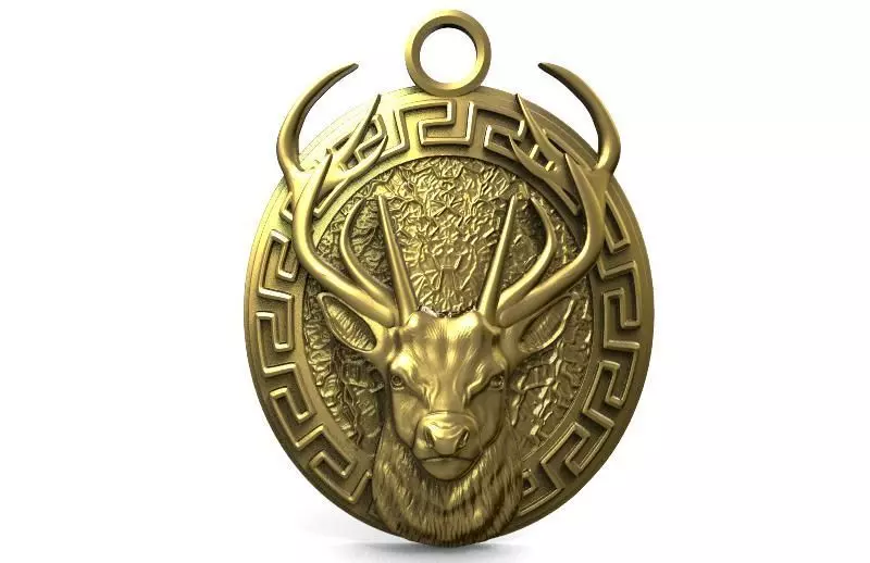 deer pendant  3D print model_0
