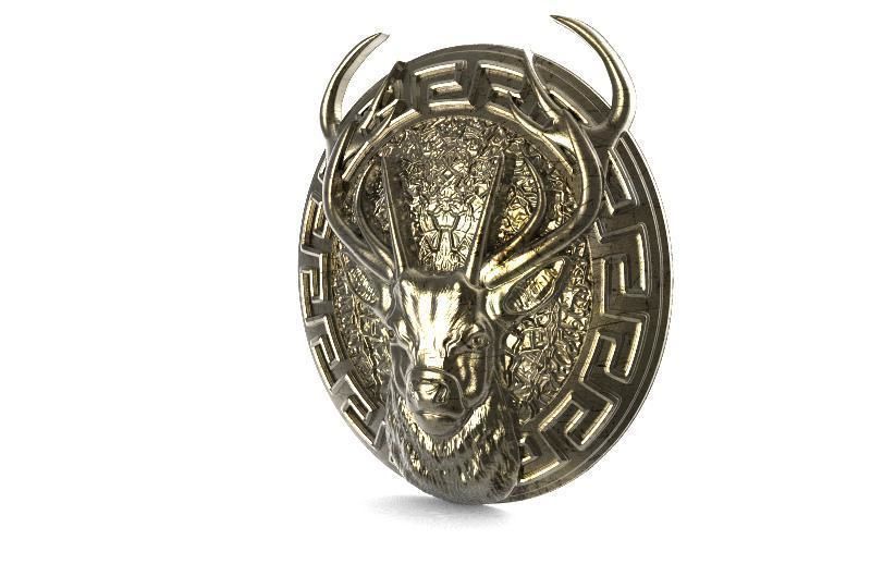 deer pendant  3D print model_6