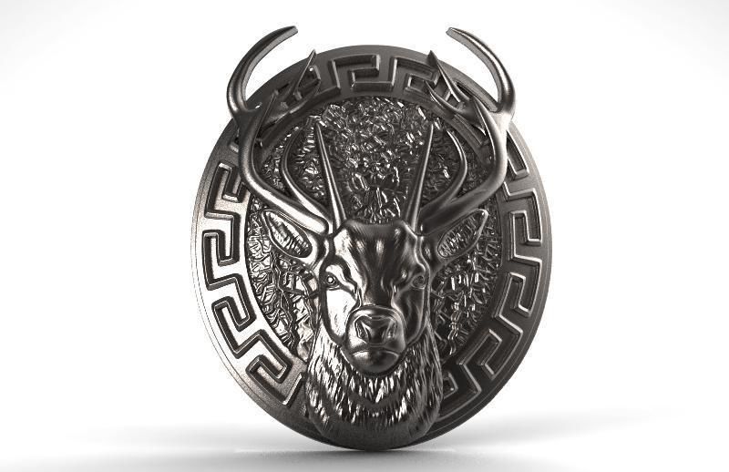 deer pendant  3D print model_5