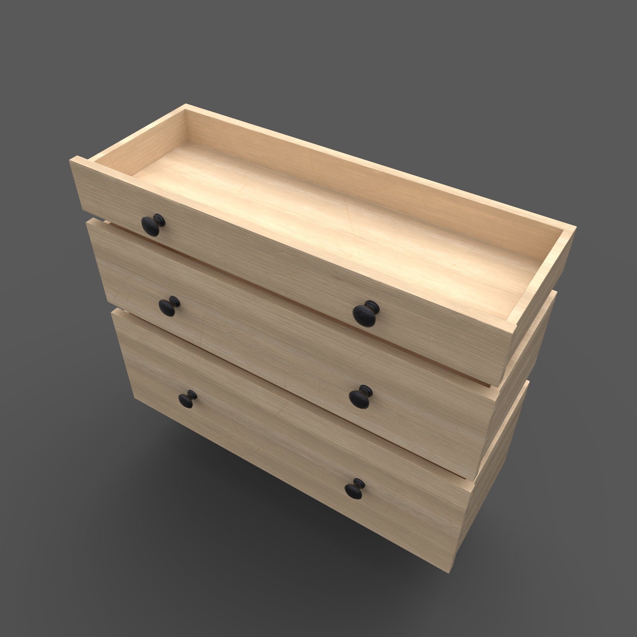 Hemnes Cabinet Low-poly 3D model_11