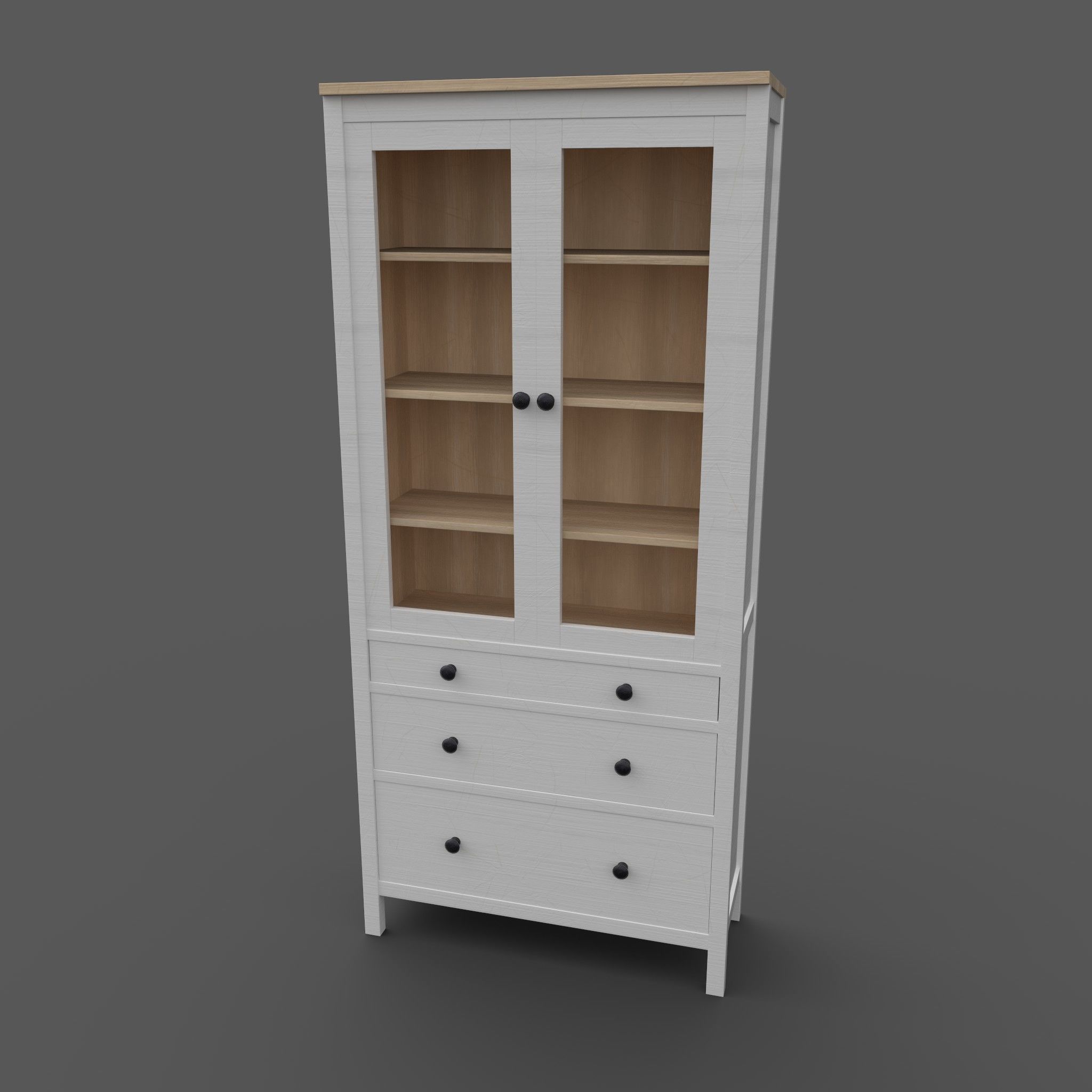 Hemnes Cabinet Low-poly 3D model_3