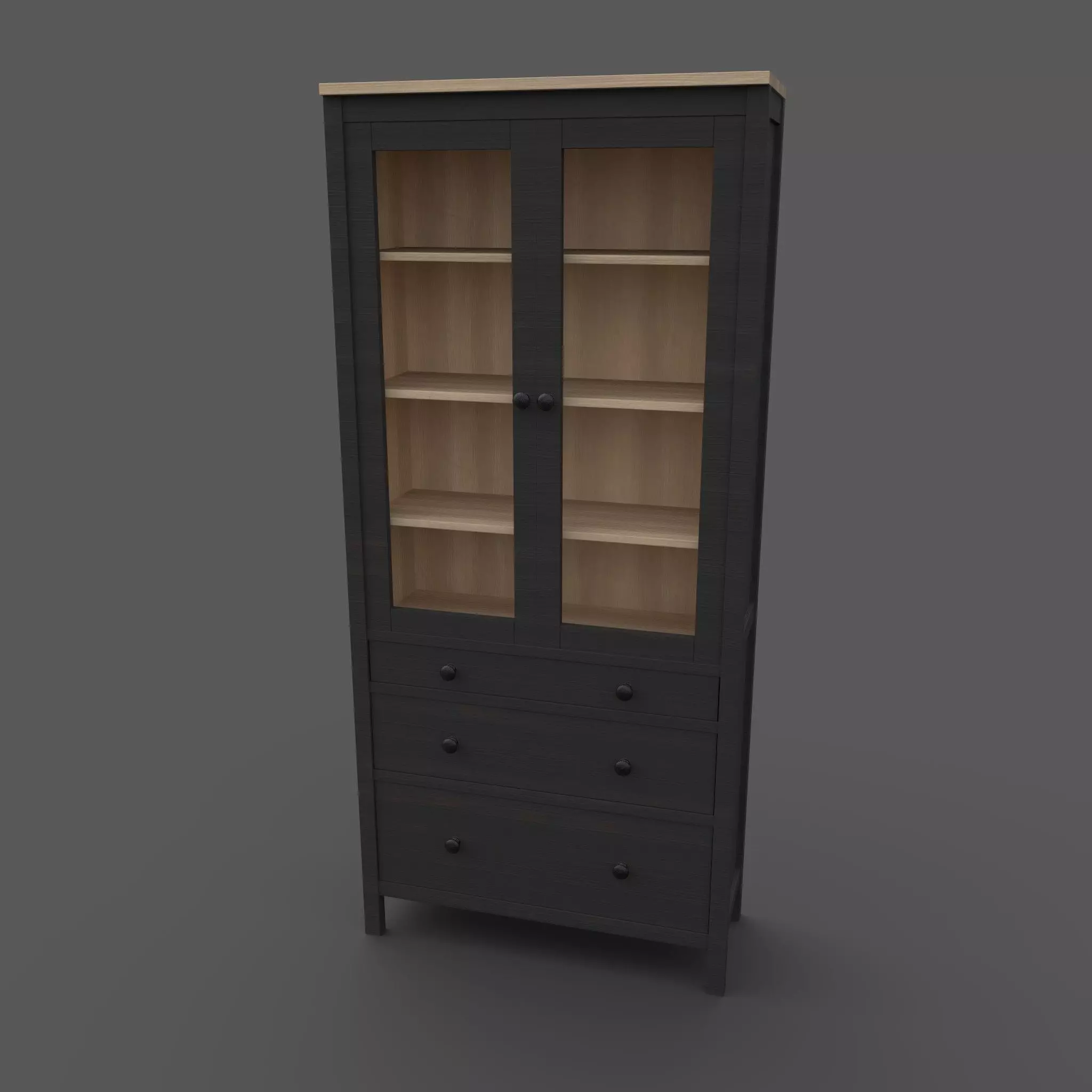 Hemnes Cabinet Low-poly 3D model_0