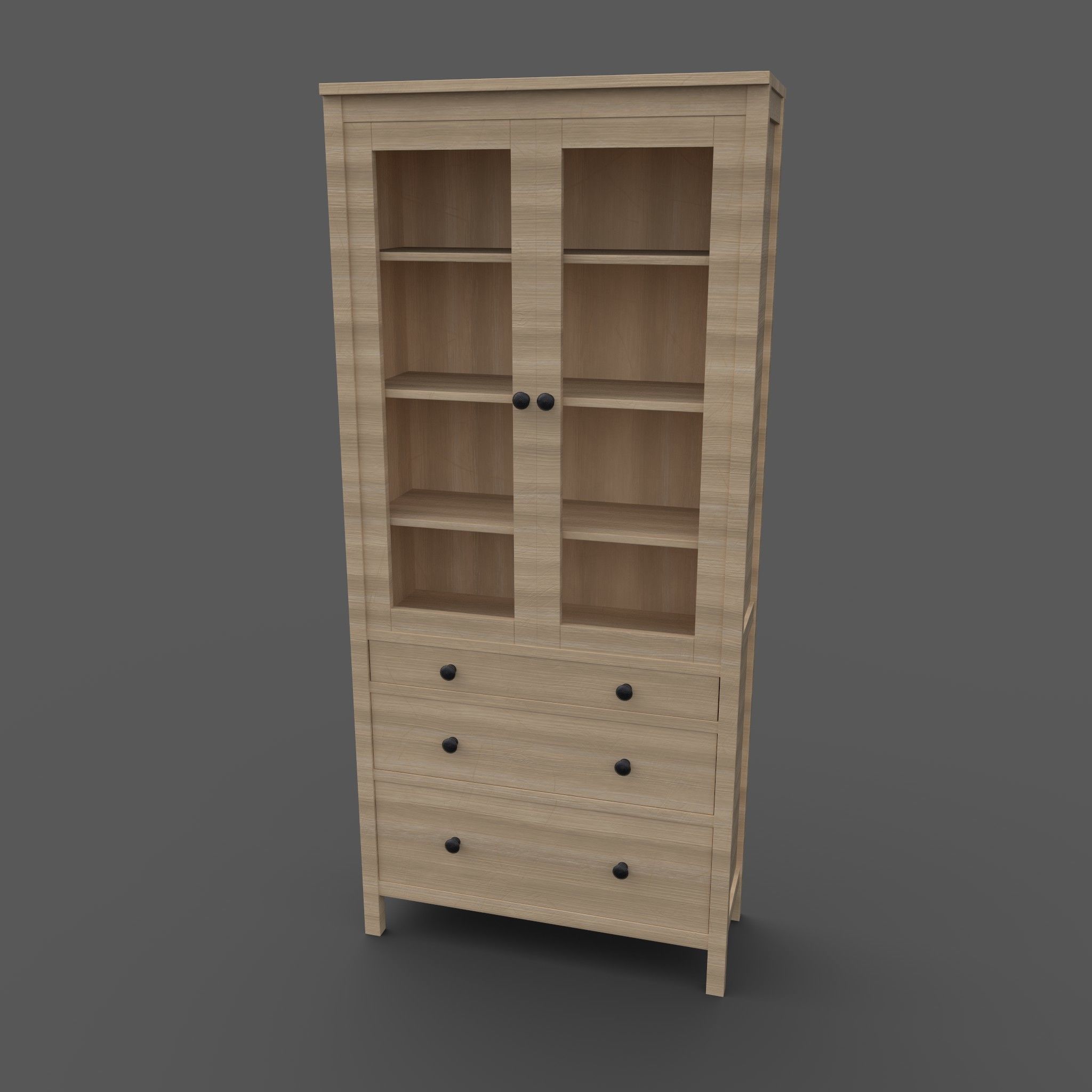 Hemnes Cabinet Low-poly 3D model_9