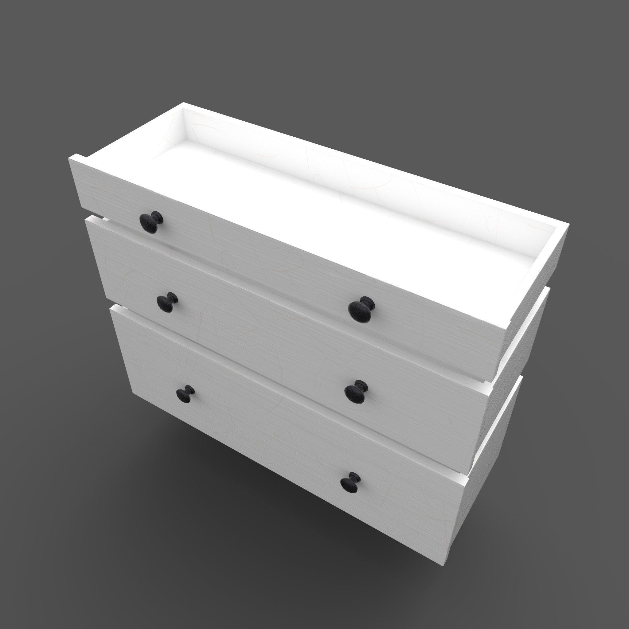 Hemnes Cabinet Low-poly 3D model_14