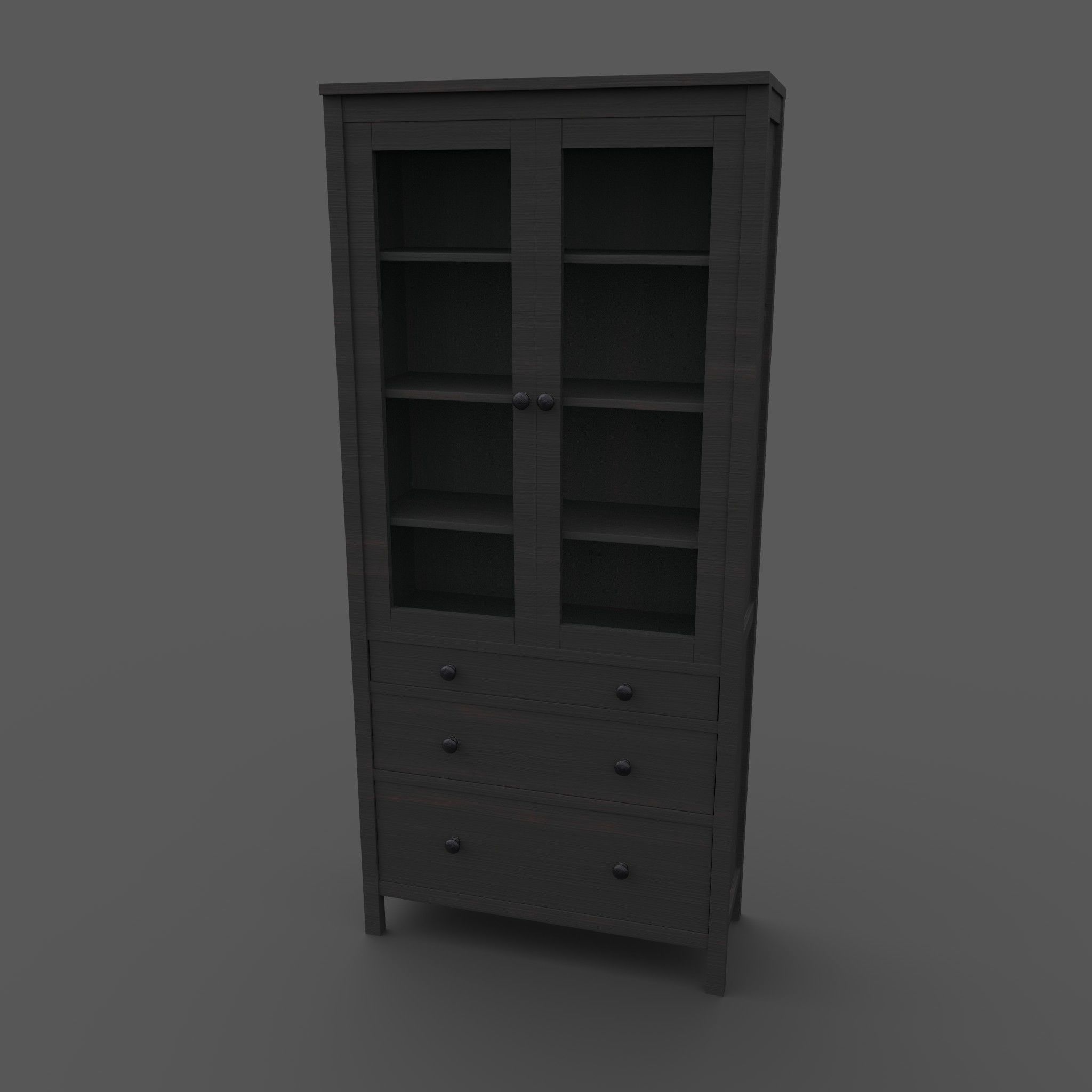 Hemnes Cabinet Low-poly 3D model_6