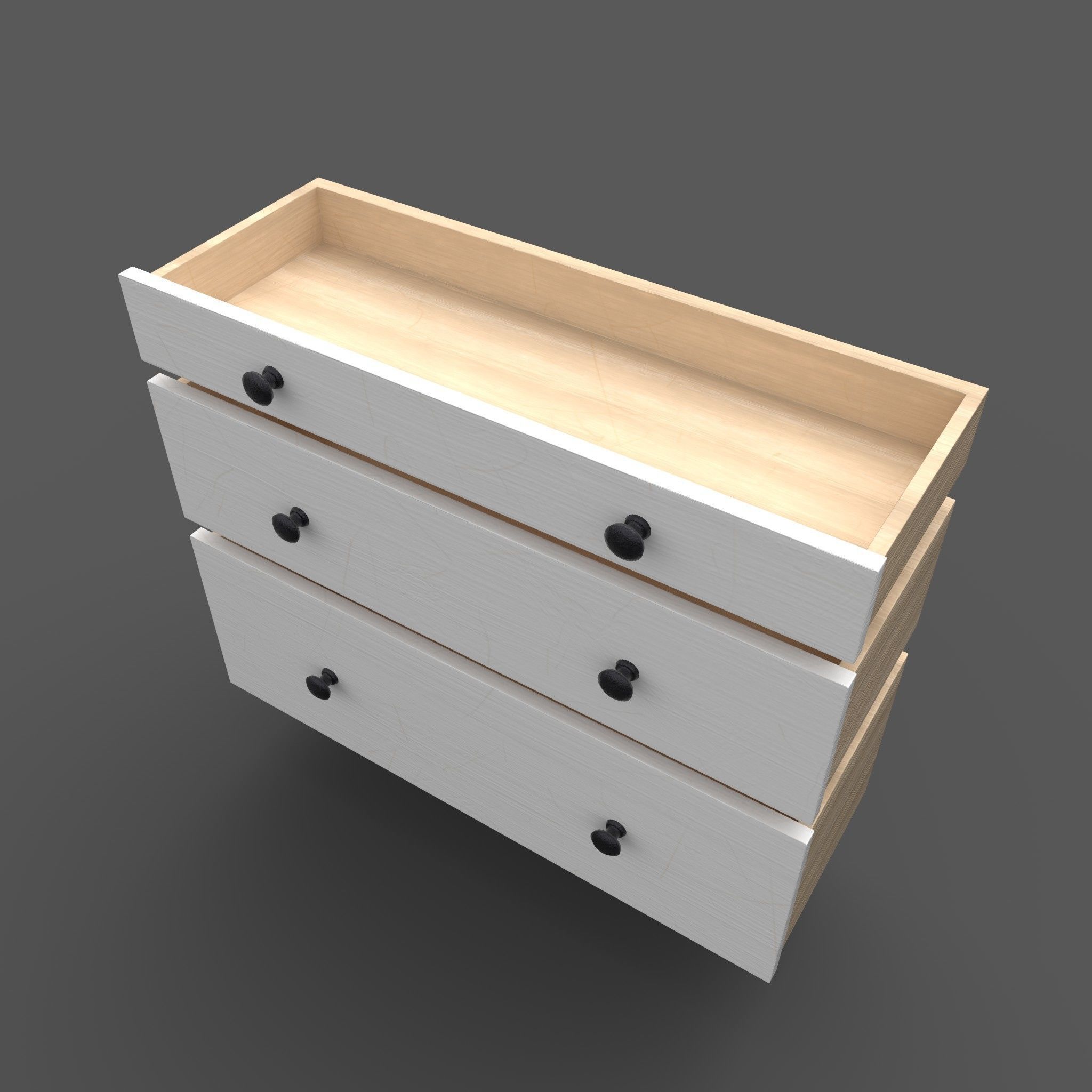 Hemnes Cabinet Low-poly 3D model_5