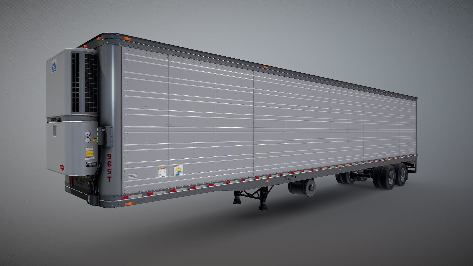 Refrigerated van trailer Low-poly 3D model_16