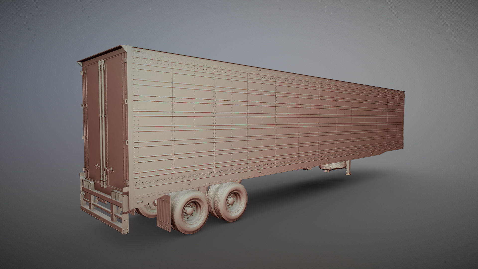Refrigerated van trailer Low-poly 3D model_23