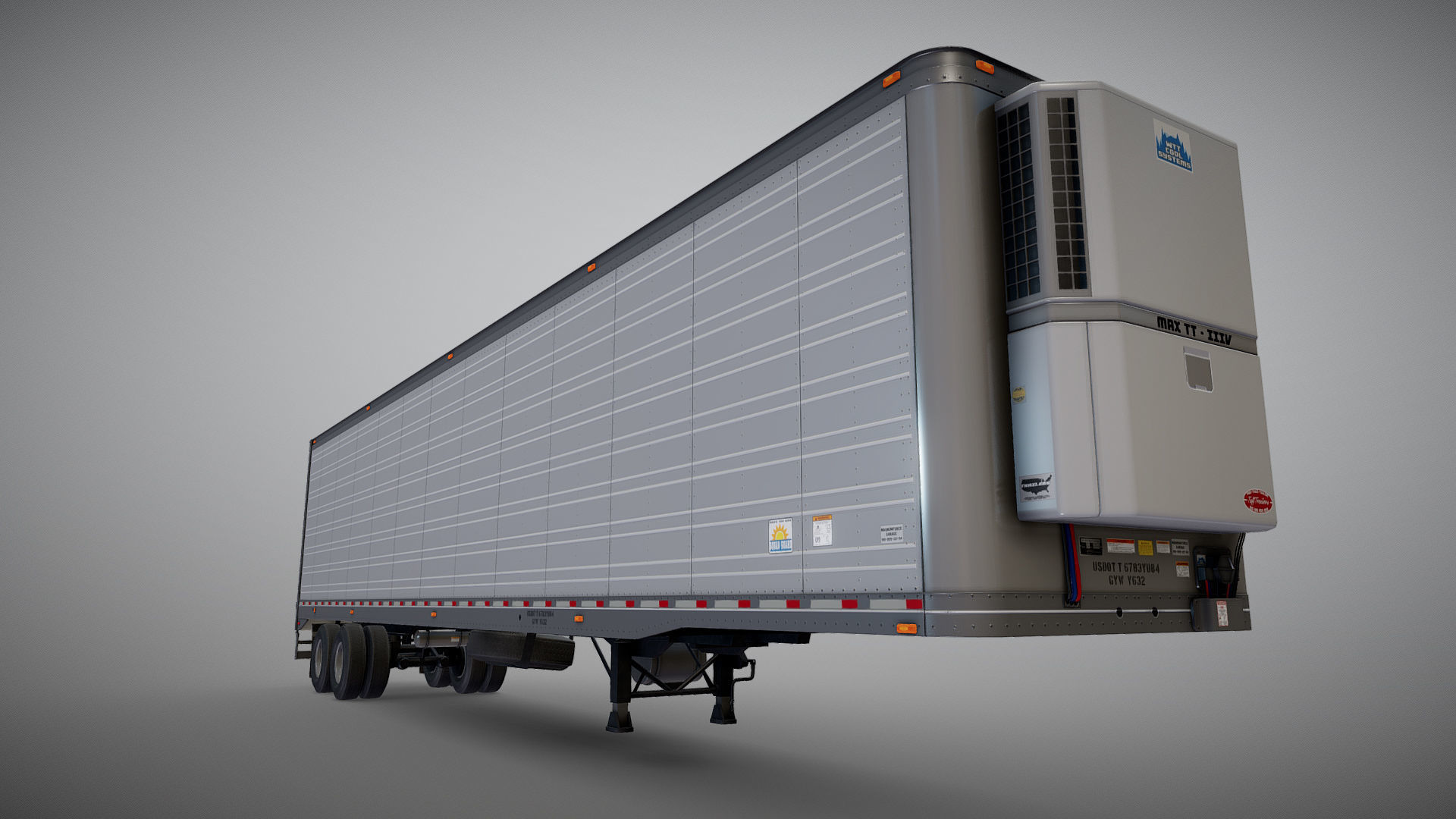 Refrigerated van trailer Low-poly 3D model_21