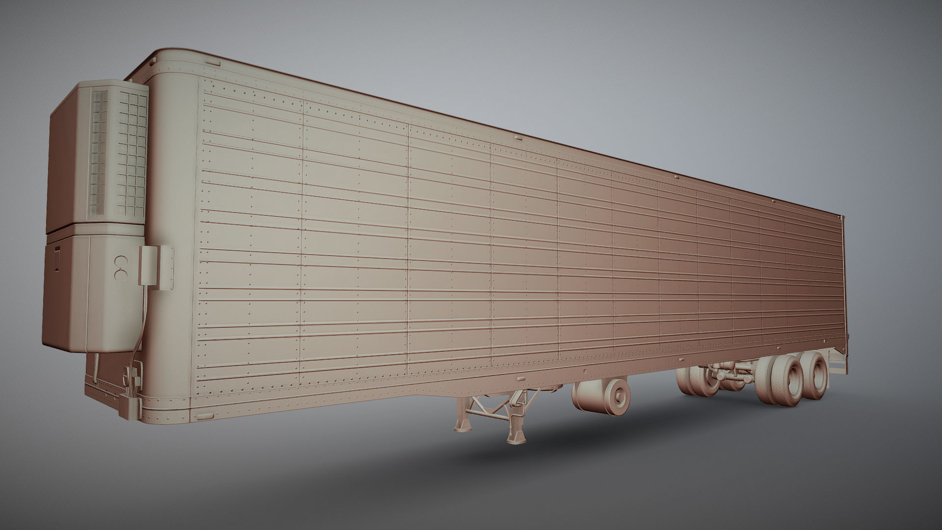Refrigerated van trailer Low-poly 3D model_22