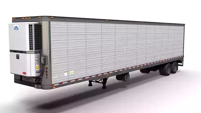 Refrigerated van trailer Low-poly 3D model