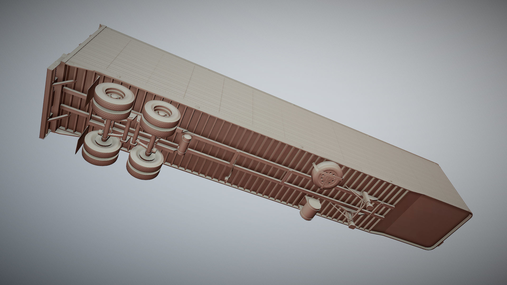 Refrigerated van trailer Low-poly 3D model_24