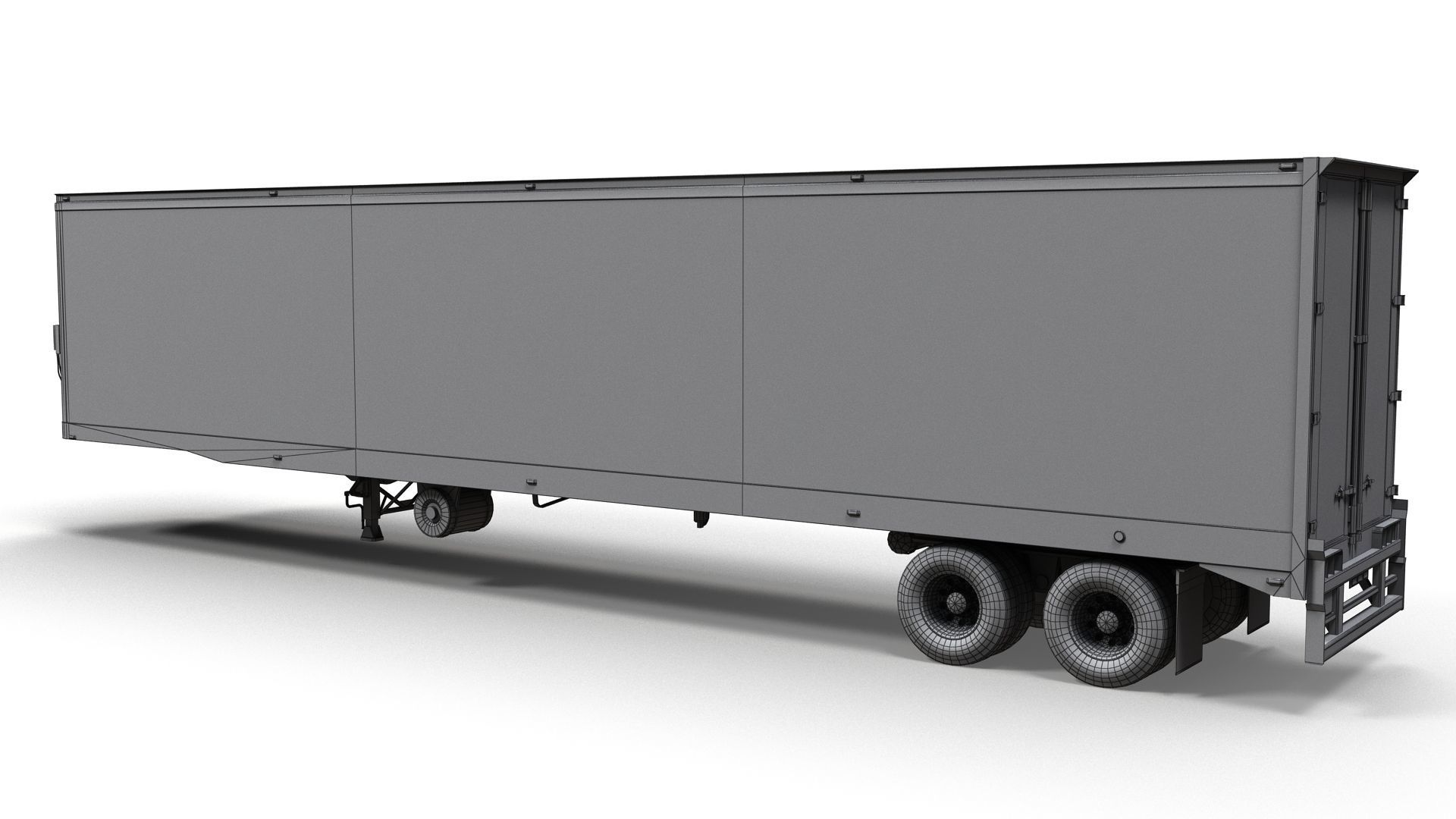 Refrigerated van trailer Low-poly 3D model_9