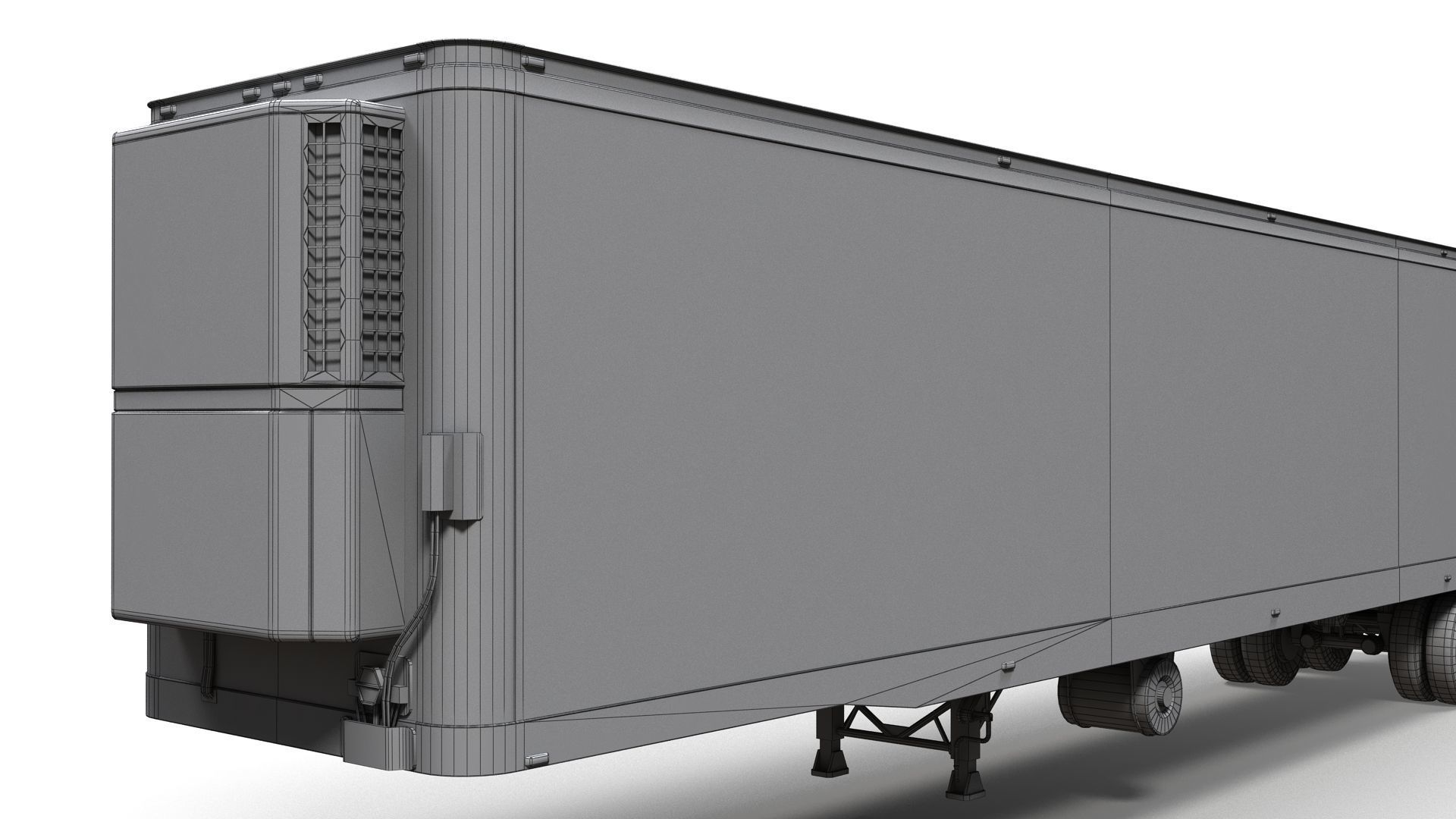 Refrigerated van trailer Low-poly 3D model_14