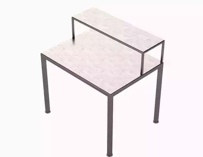 Stainless Steel Table With Shelf 3D model