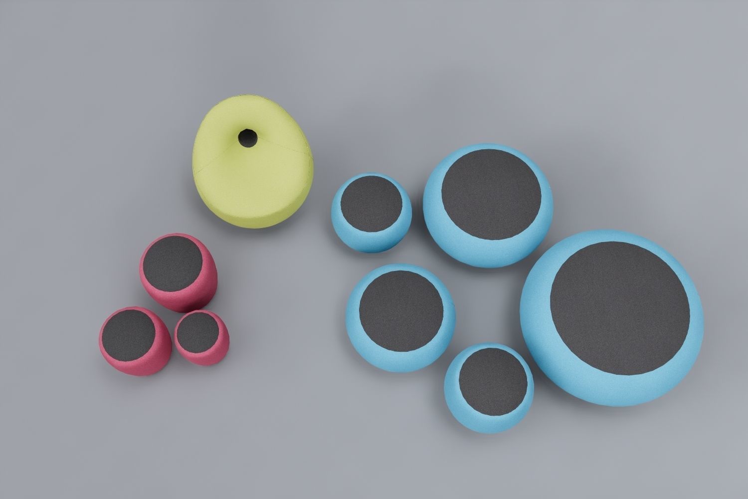 Seat Sets Various Sizes- Family for Revit 3D model_40