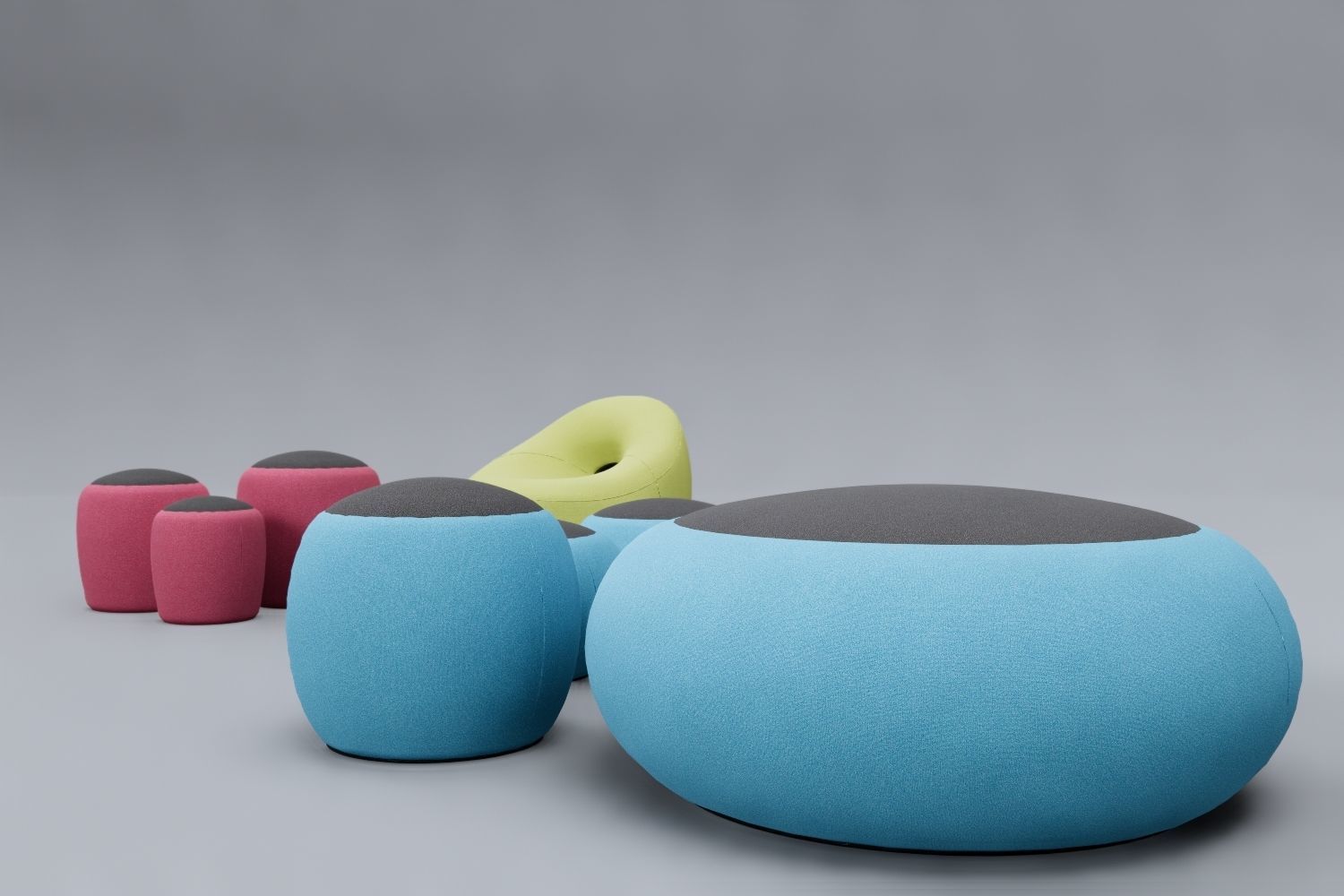 Seat Sets Various Sizes- Family for Revit 3D model_36