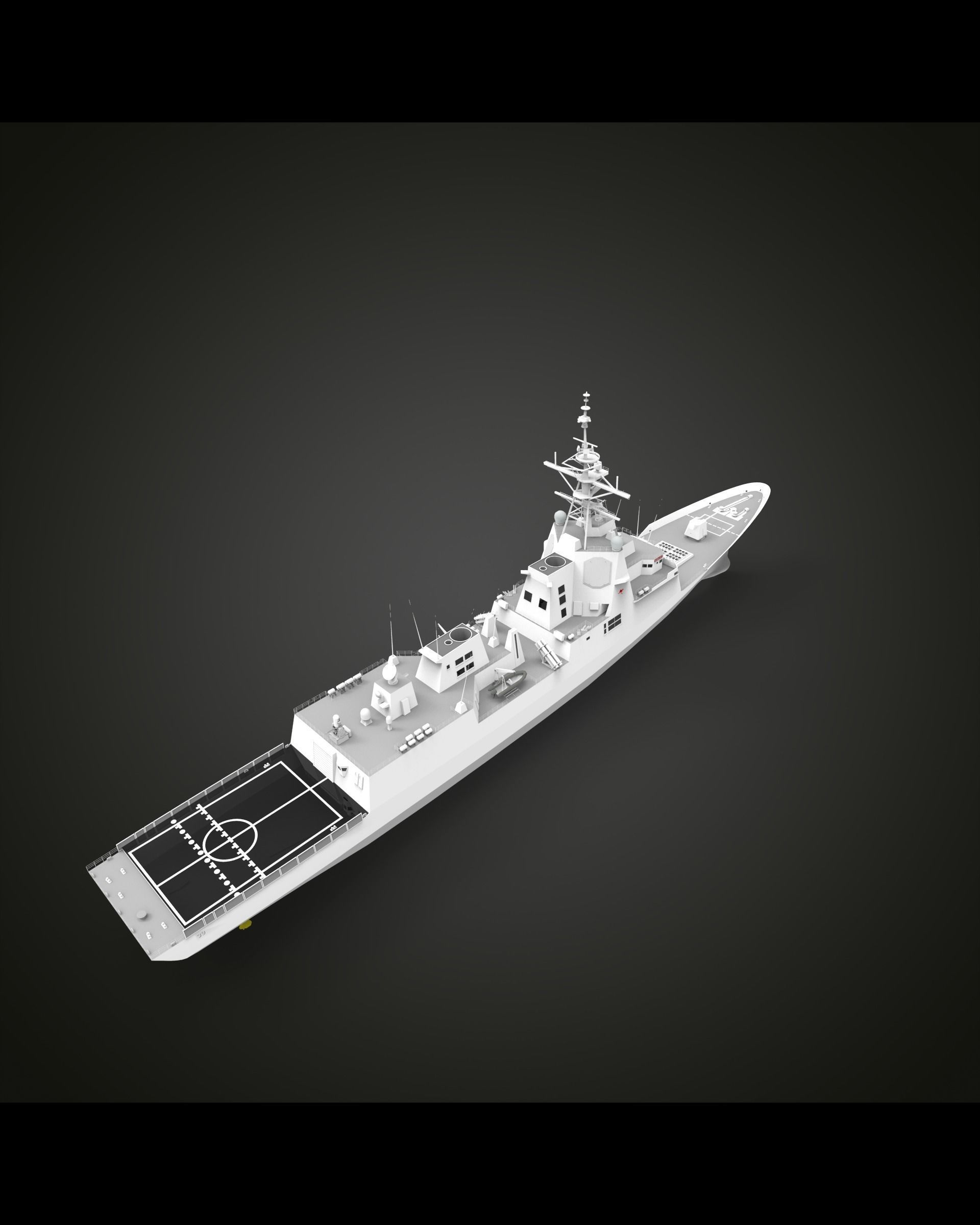 Destroyer ship 3d printed hobart class 3D print model_6