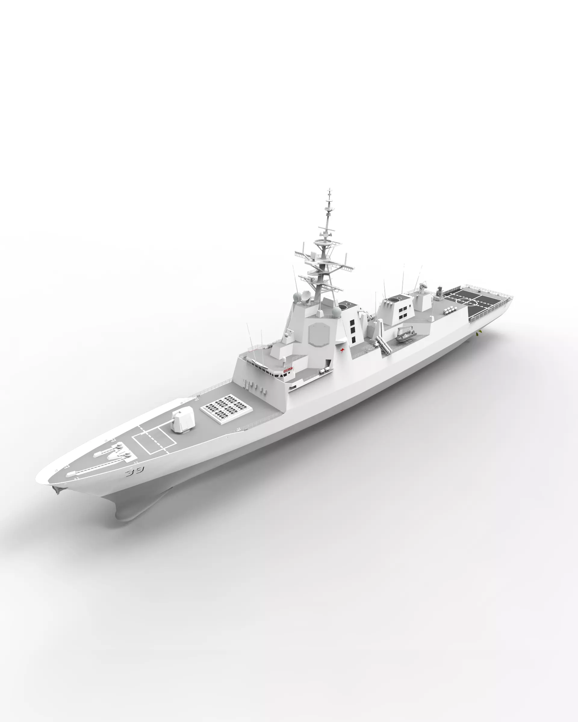 Destroyer ship 3d printed hobart class 3D print model_0