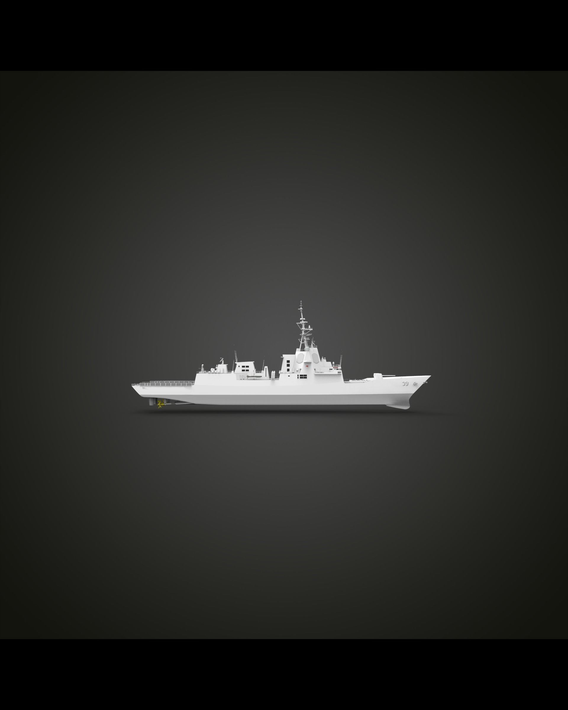Destroyer ship 3d printed hobart class 3D print model_2