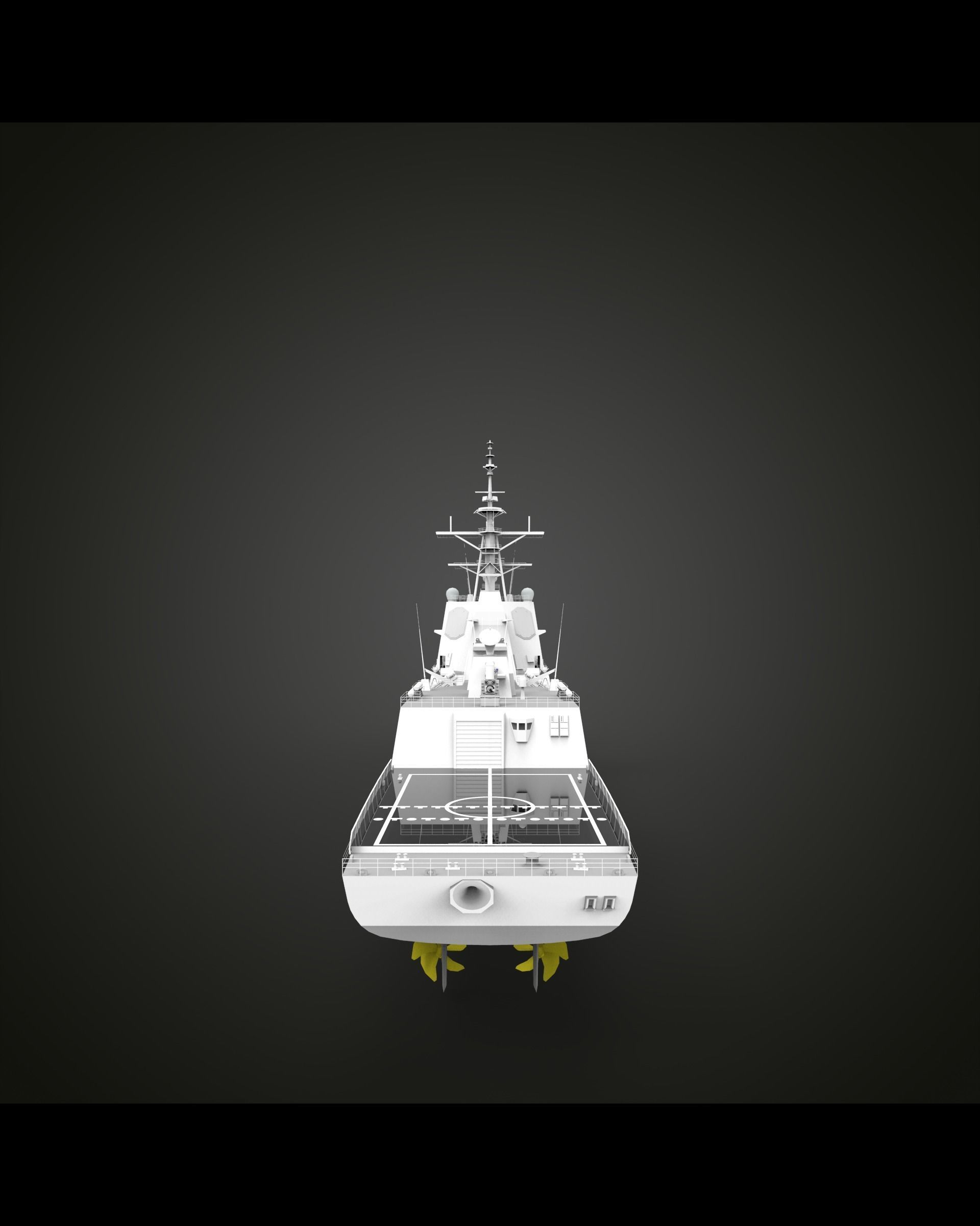 Destroyer ship 3d printed hobart class 3D print model_3
