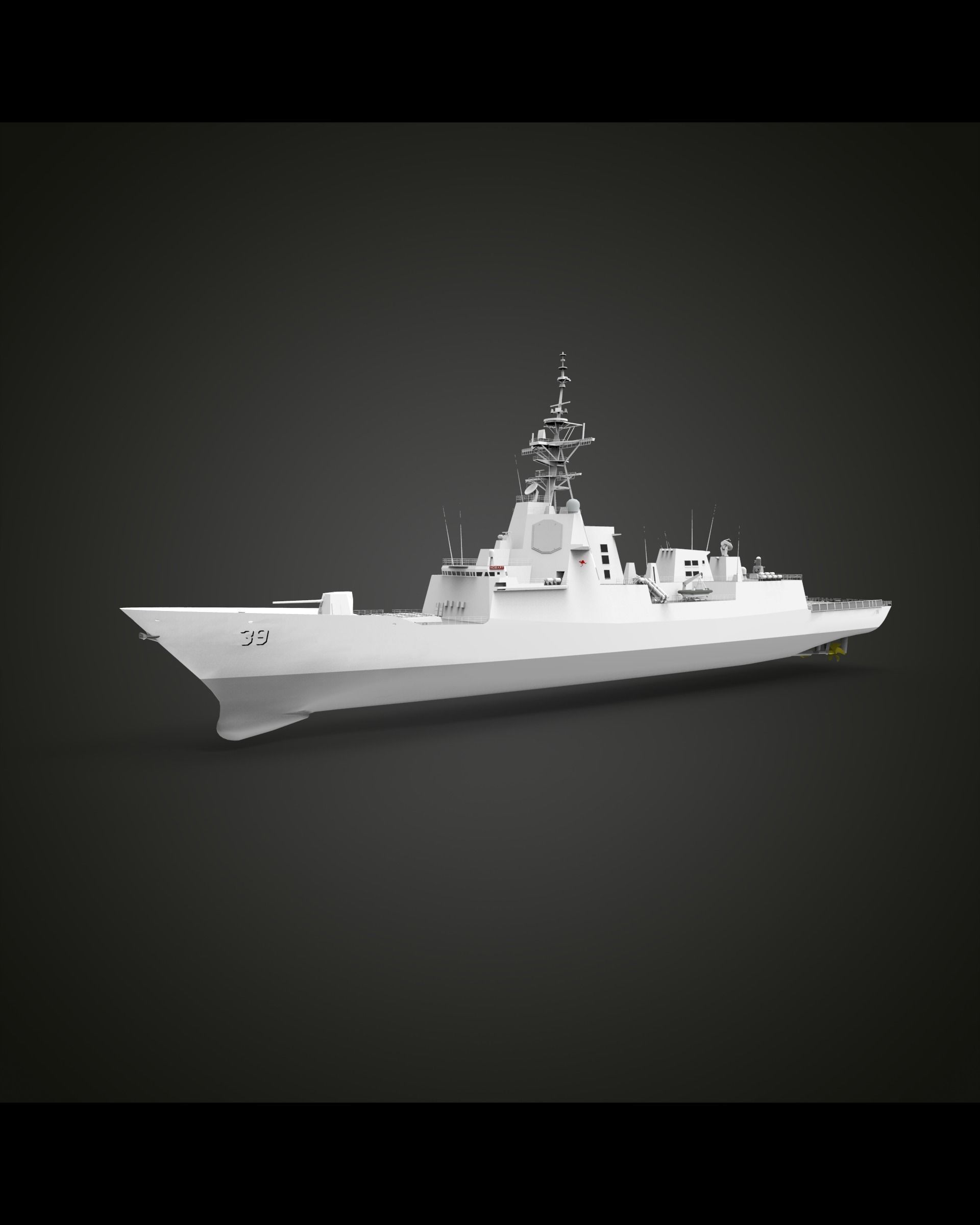 Destroyer ship 3d printed hobart class 3D print model_1