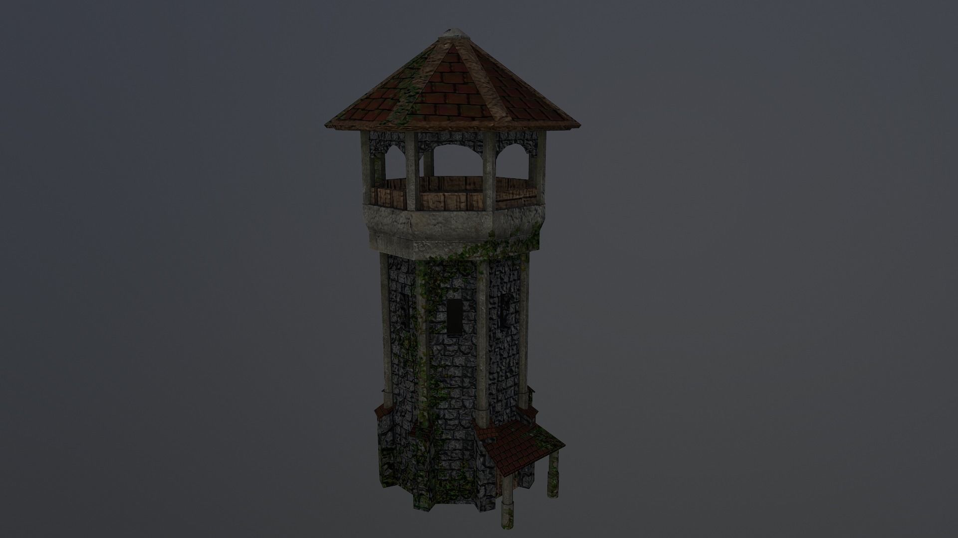 Archer Tower Level 10 Low-poly 3D model_23